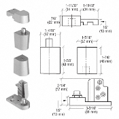 Kawneer Offset Pivot Set Aluminum Offset Left or right Handed Pivot Set