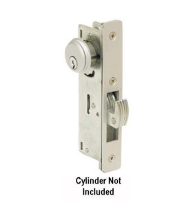 NARROW STILE deadbolt, 1" BACKSET, ALUMINUM FINISH, LESS CYL.