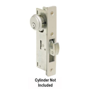 NARROW STILE deadbolt, 1" BACKSET, ALUMINUM FINISH, LESS CYL.