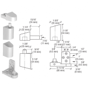 Pittco PPG Aluminum Offset Left or right Handed Pivot Set , Dark Bronze or Aluminum